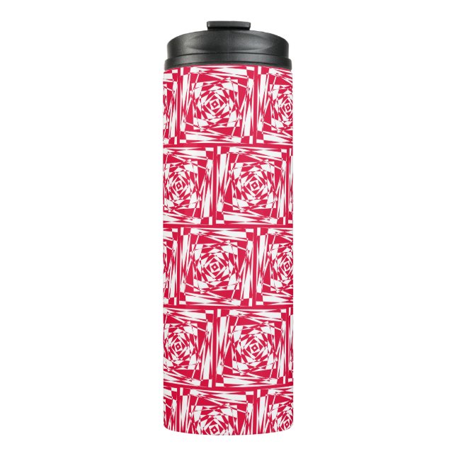 Optical Illusion Travel Tumbler – Red & White  (Front)
