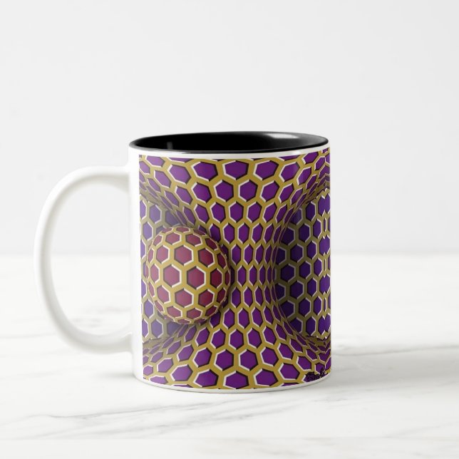 Optical Illusion Trick Drawing Rotation Milk Water Two-Tone Coffee Mug (Left)
