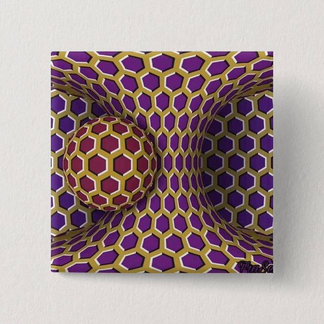Optical Illusion Trick Drawing Rotation Turning Button (Front)
