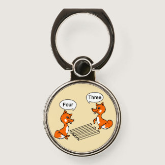 Optical illusion Trick Fox | Beige Phone Ring Stand