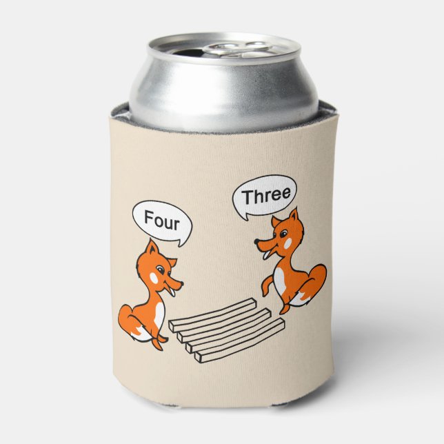 Optical illusion Trick Fox Can Cooler (Can Front)