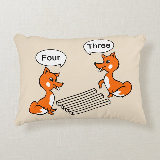 Optical illusion Trick Fox Decorative Pillow (Front)