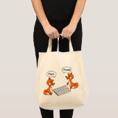 Optical illusion Trick Fox Grocery Tote Bag (Front (Product))
