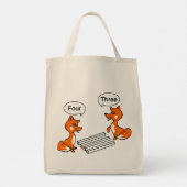 Optical illusion Trick Fox Grocery Tote Bag (Back)