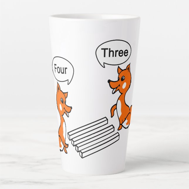 Optical illusion Trick Fox Latte Mug (Front)