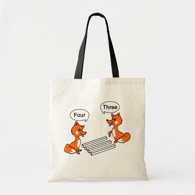 Optical illusion Trick Fox Tote Bag (Front)