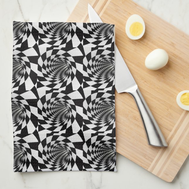 Optical Illusion Vortex Blanket Kitchen Towel (Quarter Fold)