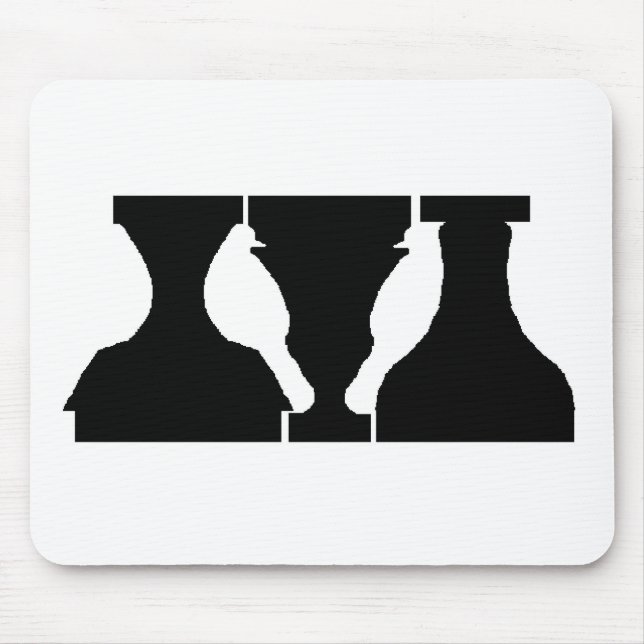 Optical illusion with birds and urns mouse pad (Front)