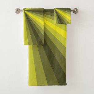 Optical Illusion Yellow Bathroom Towel Set