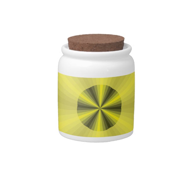 Optical Illusion Yellow Candy Jar (Front)