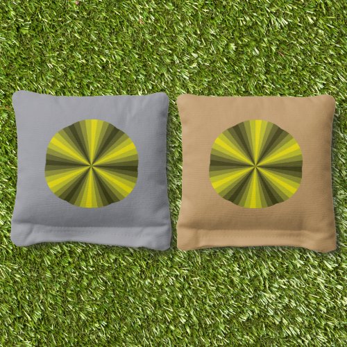 Optical Illusion Yellow Cornhole Bags
