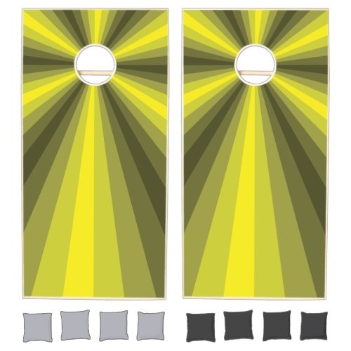 Optical Illusion Yellow Cornhole Set