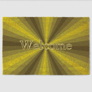 Optical Illusion Yellow Fiber Doormat