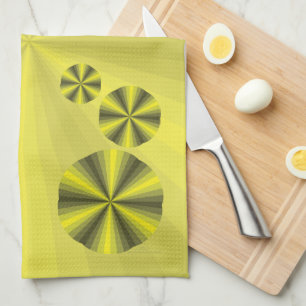 Optical Illusion Yellow Hand Towel