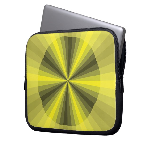 Optical Illusion Yellow Laptop Case (Front Left)