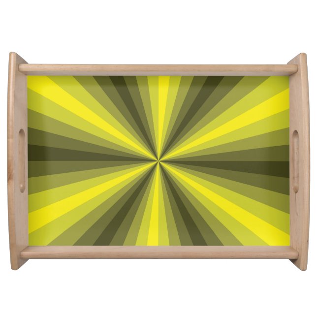 Optical Illusion Yellow Serving Tray (Front)