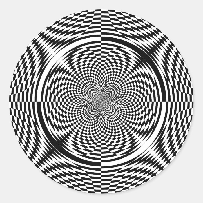 Optical illusions round sticker