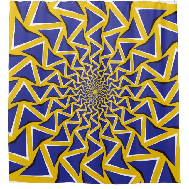 Optical motion illusion bitmap background. Blue ar Shower Curtain (Front)