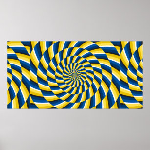 Optical motion illusion Vintage background. Yellow Poster
