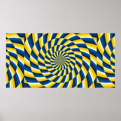 Optical motion illusion Vintage background Yellow Poster