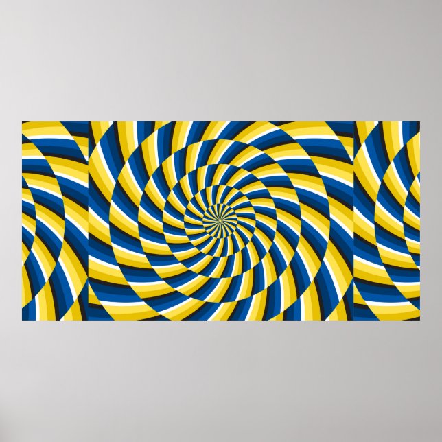Optical motion illusion Vintage background. Yellow Poster (Front)