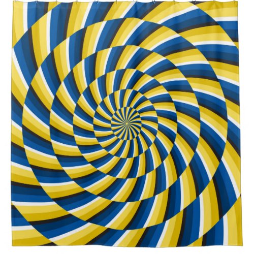Optical motion illusion Vintage background Yellow Shower Curtain