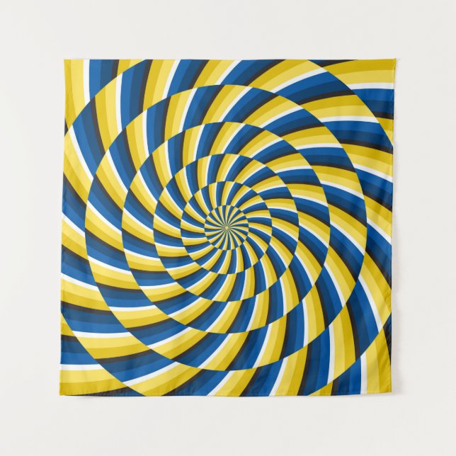 Optical motion illusion Vintage background. Yellow Tapestry (Front)