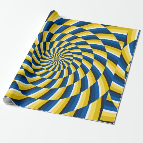 Optical motion illusion Vintage background Yellow Wrapping Paper