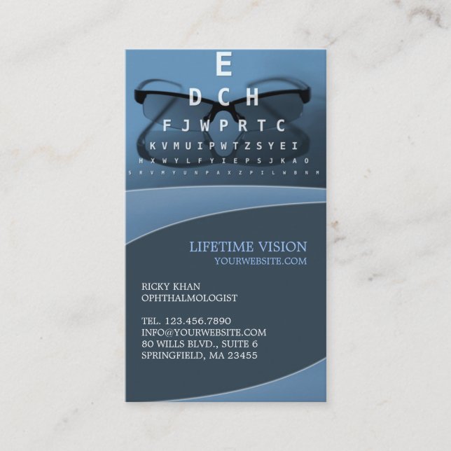 Optical Ophthalmologist Business Card Template (Front)