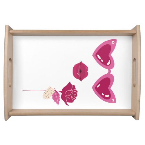 Optical Rose Serving Tray