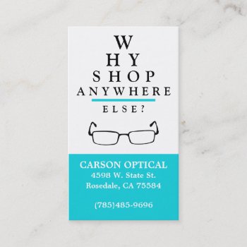 Optical Shop Business Card by Pixel_Bunneh at Zazzle