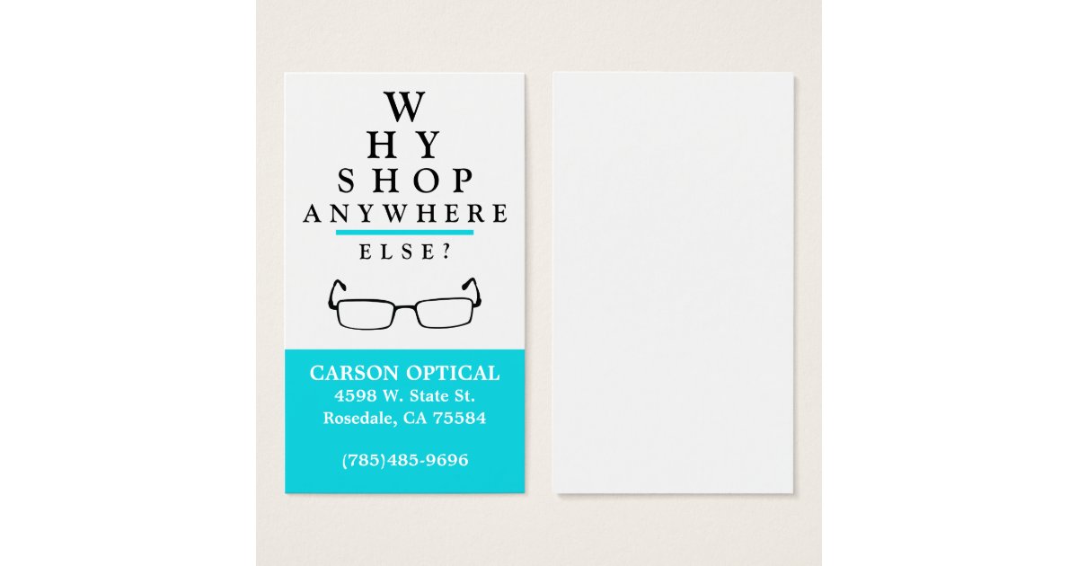Optical Shop Business Card | Zazzle