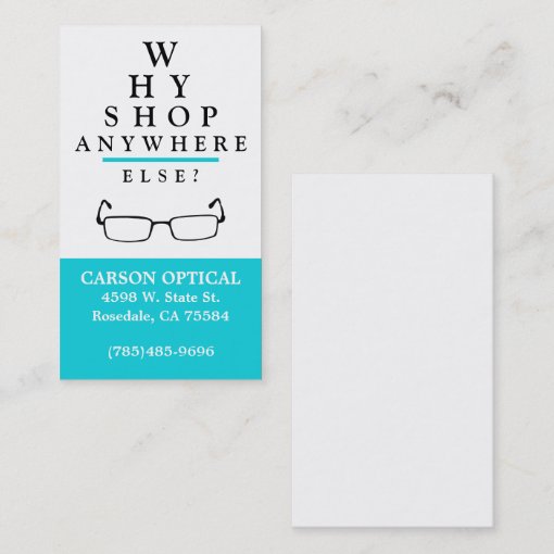 Optical Shop Business Card Zazzle