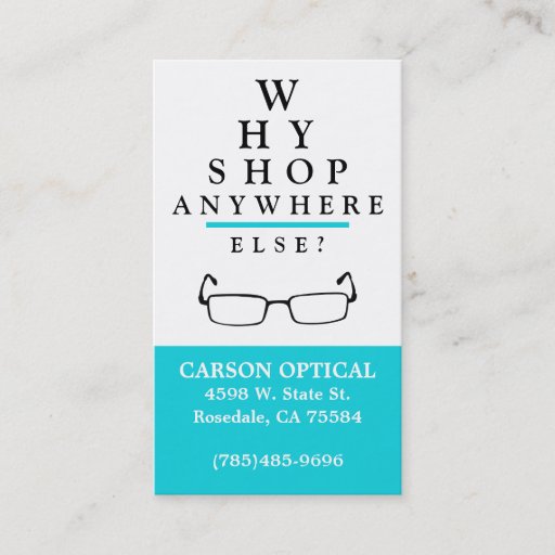 Customizable Optical Shop Business Card Template