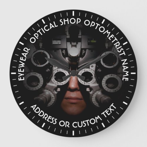 Optical Shop Optometrist Ophthalmologist Name Large Clock