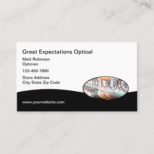 Optical Store Optician Business Cards (Front)