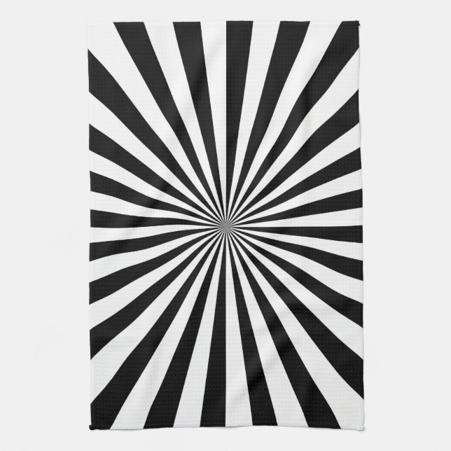 Optical Sun Burst Spinning Wheel Design Towel (Vertical)