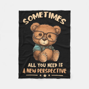 Optician Bear New Perspective Eye Doctor Ophthalmo Fleece Blanket