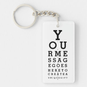 Optician Chart Custom Message Keychain