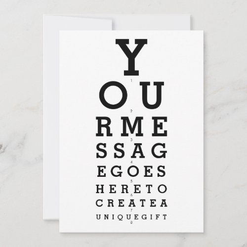 Optician Chart Personalized Message Invitation