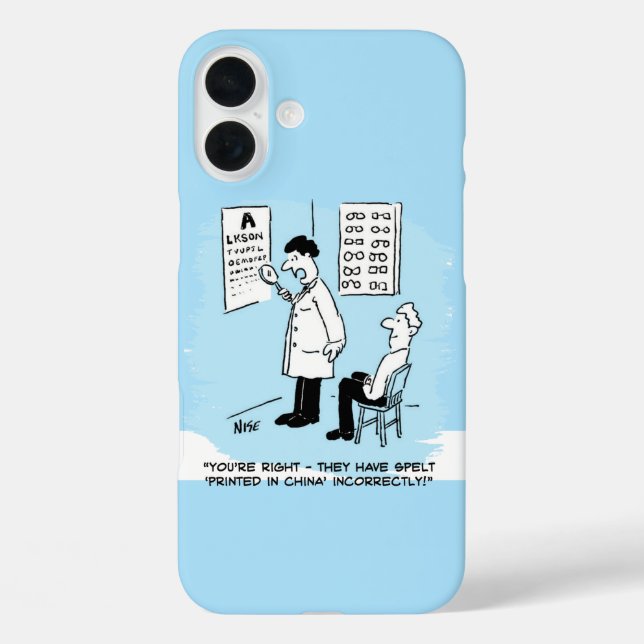 Optician Checks Spelling on Optical Wall Chart Case-Mate iPhone Case (Back)