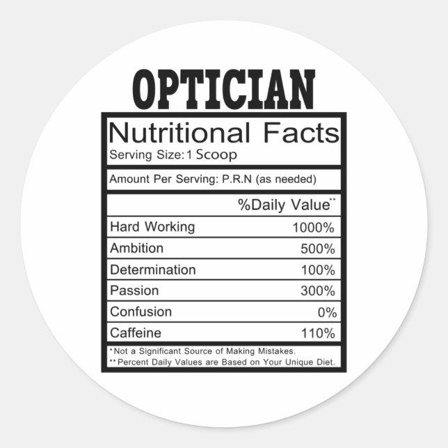 Optician Classic Round Sticker (Front)