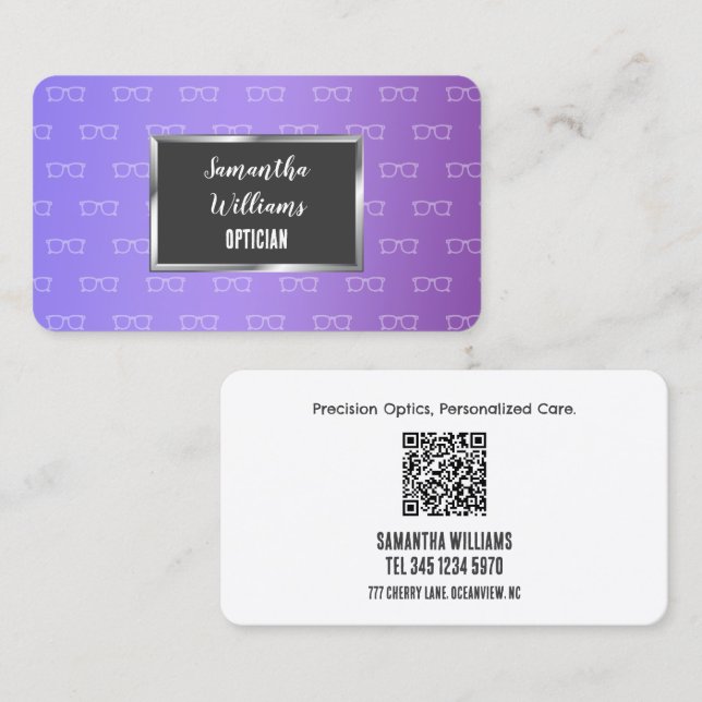 👁️ Optician Custom QR Business Card (Front/Back)