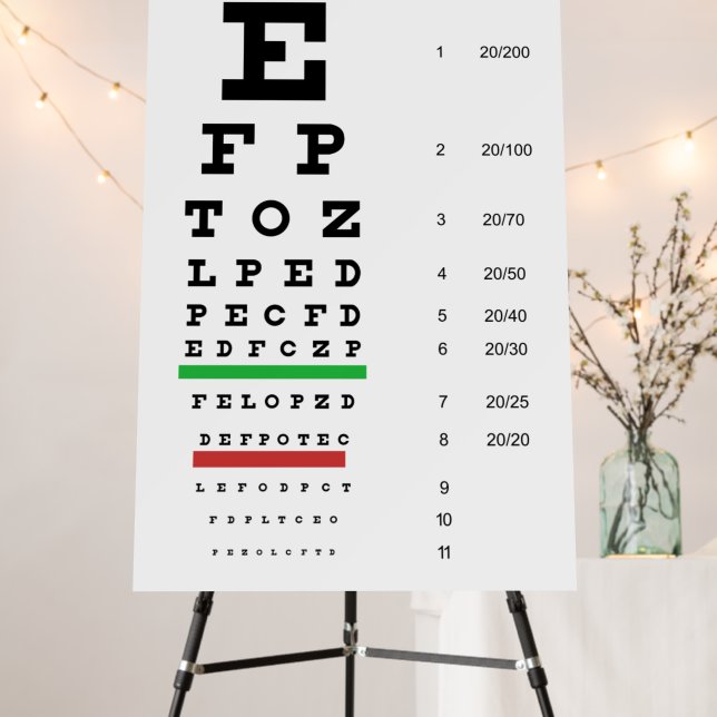 Optician Eye Chart  Foam Board (In Situ (Stand))