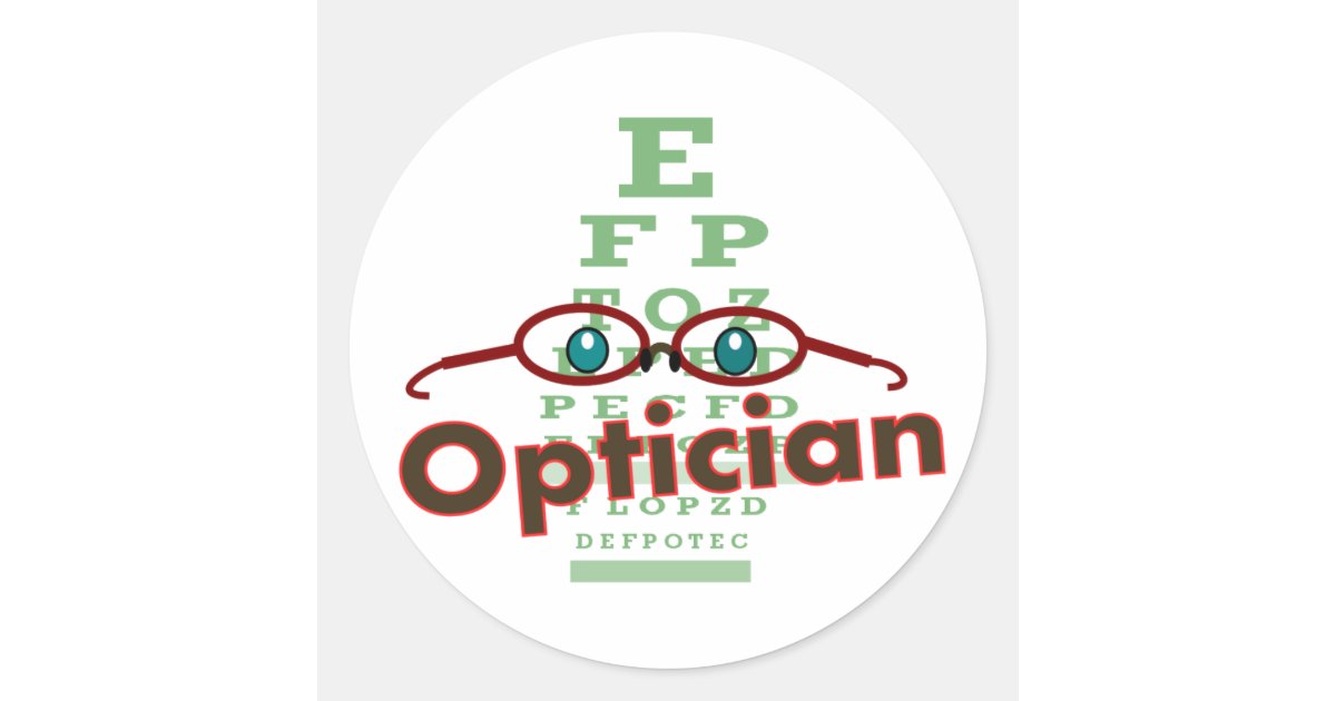 OpticianEye chart Gifts Classic Round Sticker Zazzle