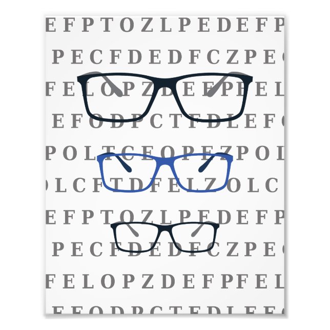 Optician Eye Test Chart and Specs Photo Print (Front)