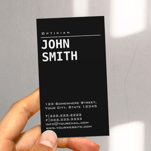 Optician Eyewear Specialist Professional Business Card