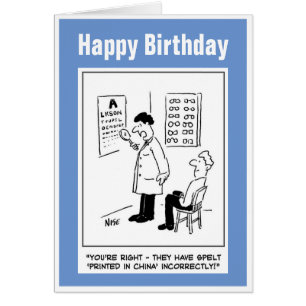 Optician giving an eye-test