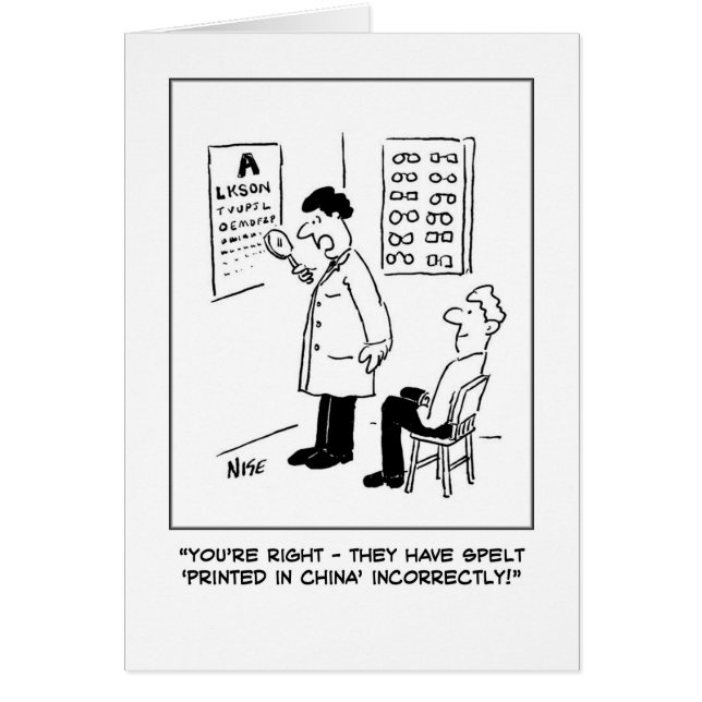 Optician giving an eye-test cards (Front)