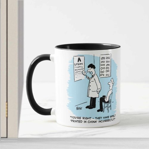 Optician giving an eye_test mug